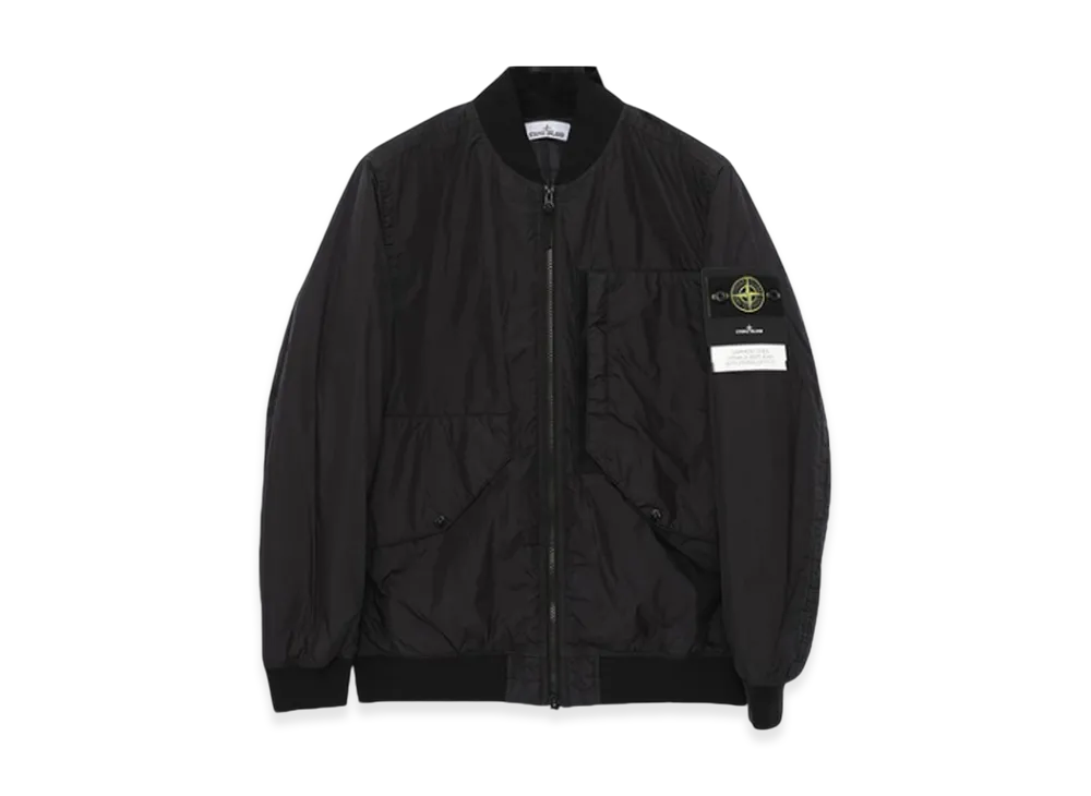 Stone Island 40133 50 Fili Quilted-TC Lightweight Brushed Nylon Cotton Canvas Padded Hood Jacket - 23FW "Black"
