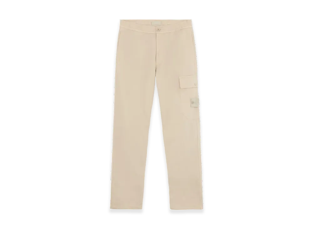 Stone Island 336F6 Ghost Stretch Cotton Wool Satin Cargo Pants with Pockets and Elasticated Waist - 24FW "Beige"