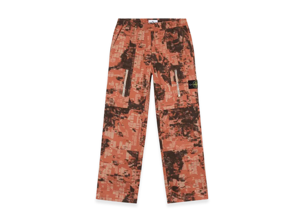 Stone Island 335E2 Camouflage Cotton Canvas Relaxed Fit Cargo Pants with Camouflage Print - 24FW "Orange"