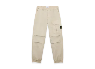 Stone Island 32910 Supima Cotton Twill Stretch TC Loose Fit Jogger Cargo Pants - 24FW "Off White"