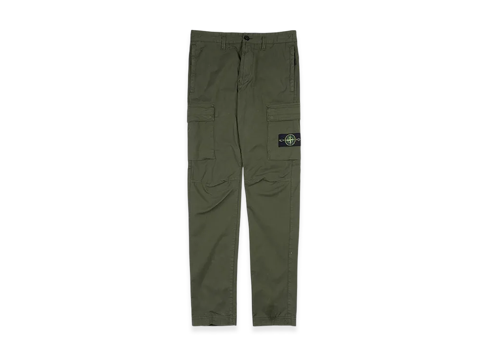 Stone Island 32710 Stretch Cotton Gabardine Garment Dyed Cargo Trousers - 23FW "Olive Green"