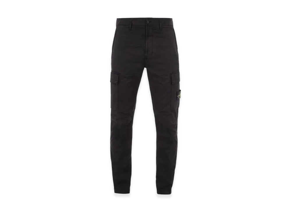 Stone Island 32710 Stretch Cotton Gabardine Garment Dyed Cargo Trousers - 23FW "Black"