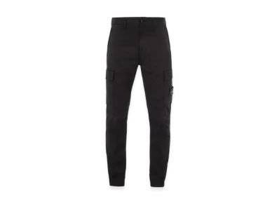 Stone Island 32710 Stretch Cotton Gabardine Garment Dyed Cargo Trousers - 23FW "Black"