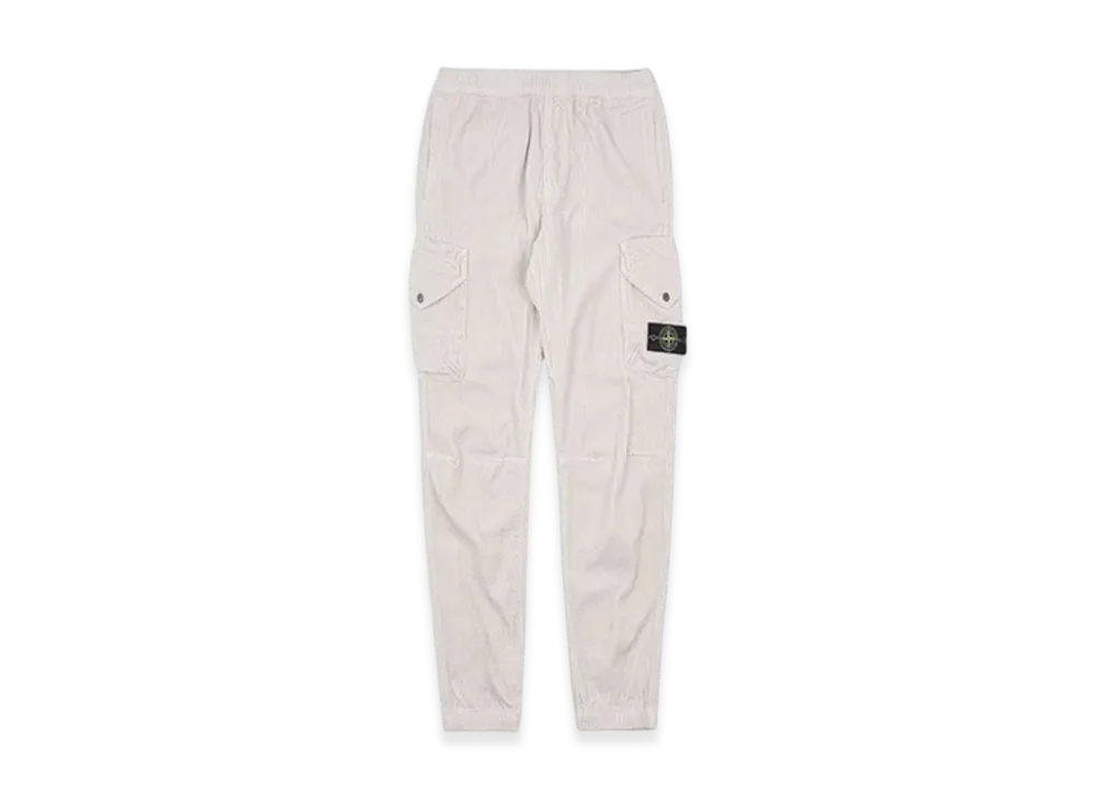 Stone Island 32611 Patch Logo Corduroy Cargo Pants - 23FW "Off White"