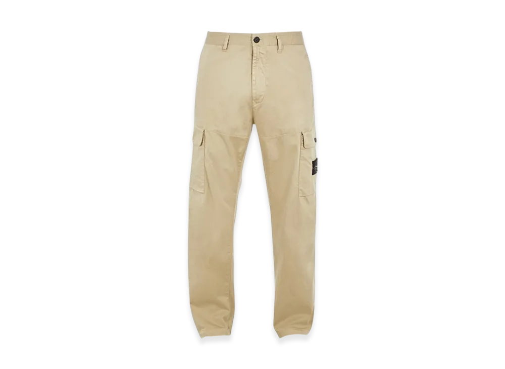 Stone Island 319F1 Weatherproof Cotton Canvas Ghost Piece Regular Fit Cargo Pants - 24SS "Sand"