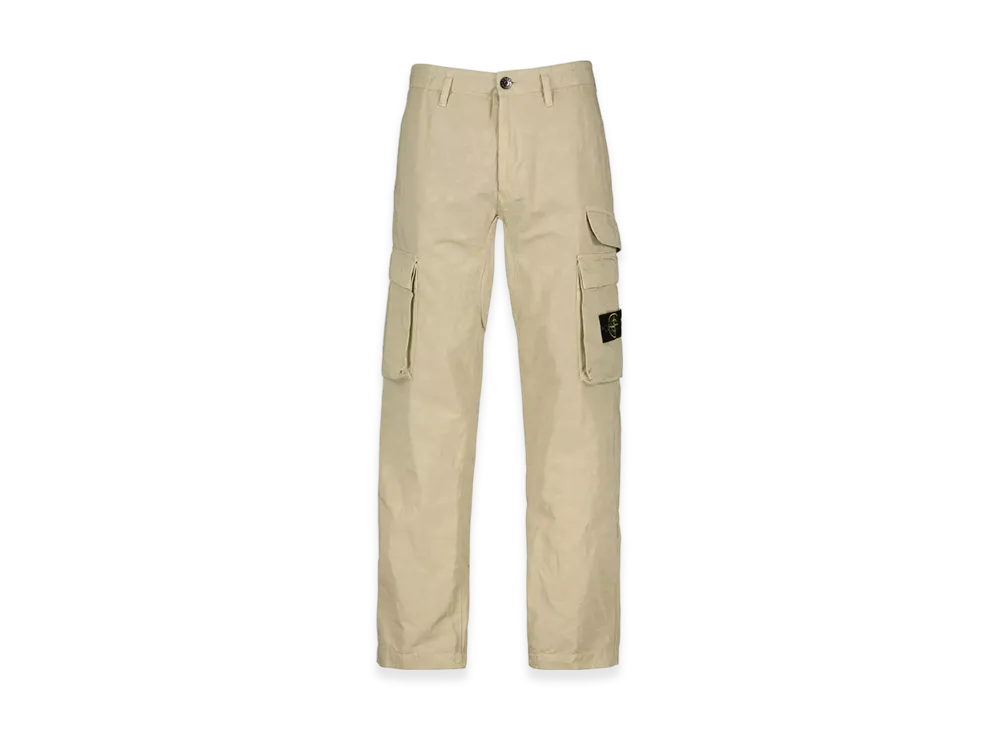 Stone Island 31706 Tela Cotone Lino Fiammato TC Garment Dyed Cargo Pants - 22SS "Beige"