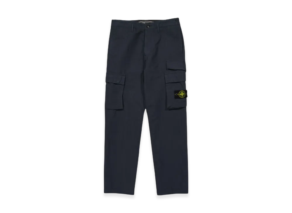 Stone Island 31706 Tela Cotone Lino Fiammato TC Garment Dyed Cargo Pants - 22SS "Avio Blue"