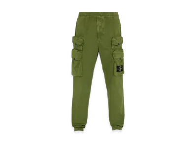 Stone Island 314WA Brushed Cotton Canvas Garment Dyed Cargo Pants - 22SS "Olive Green"