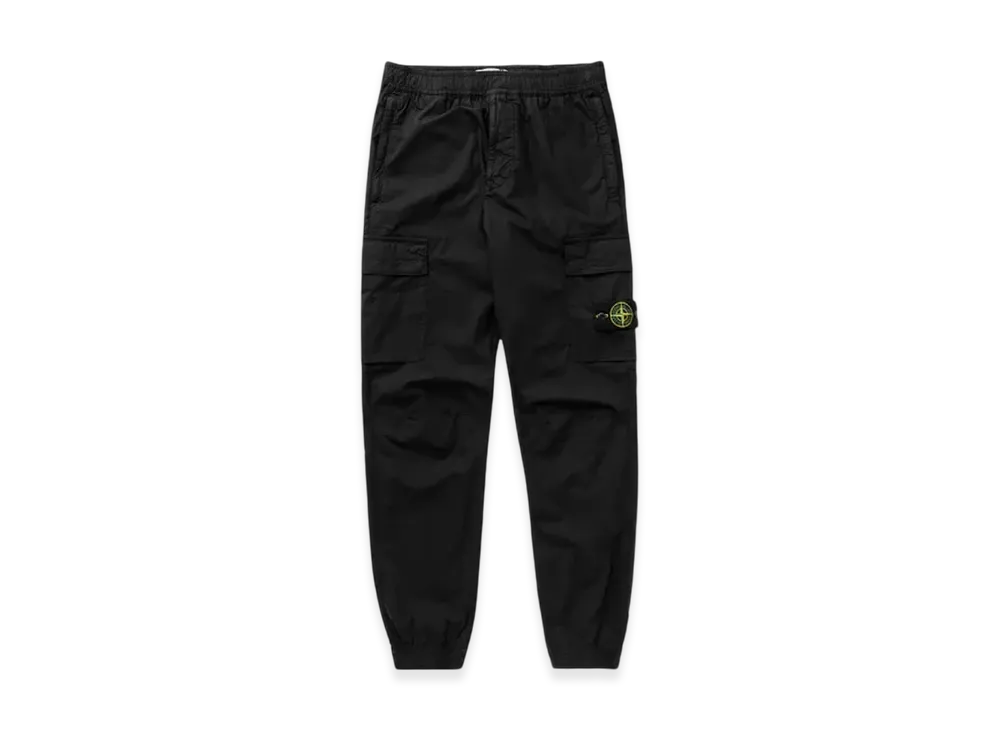 Stone Island 31303 Stretch Cotton Tela Paracadute Cargo Pants - 24SS "Black"