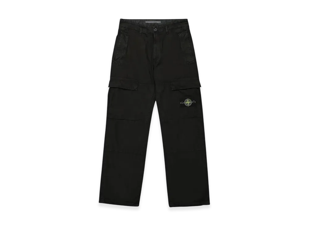 Stone Island 311WA OLD Treatment Brushed Cotton Canvas Cargo Pants - 24SS "Black"