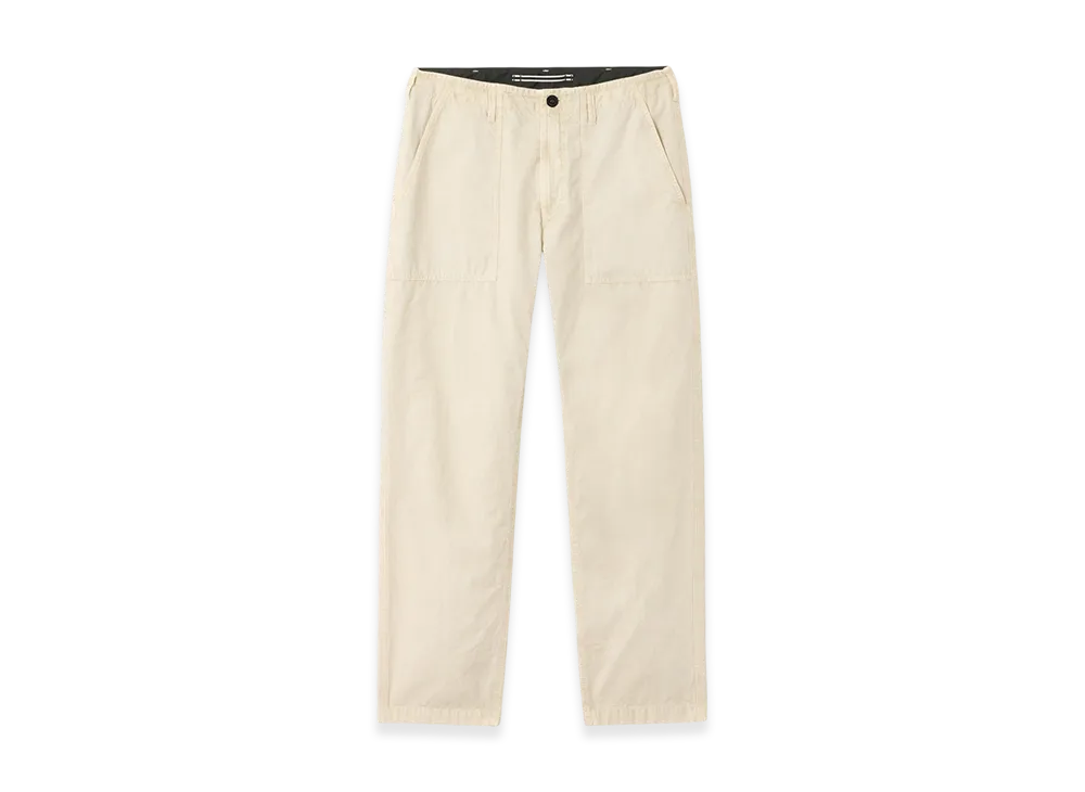 Stone Island 3100023 Brushed Organic Cotton Canvas Old Effect Regular Fit Fatigue Trousers with Compass Logo - 25SS "Sand"