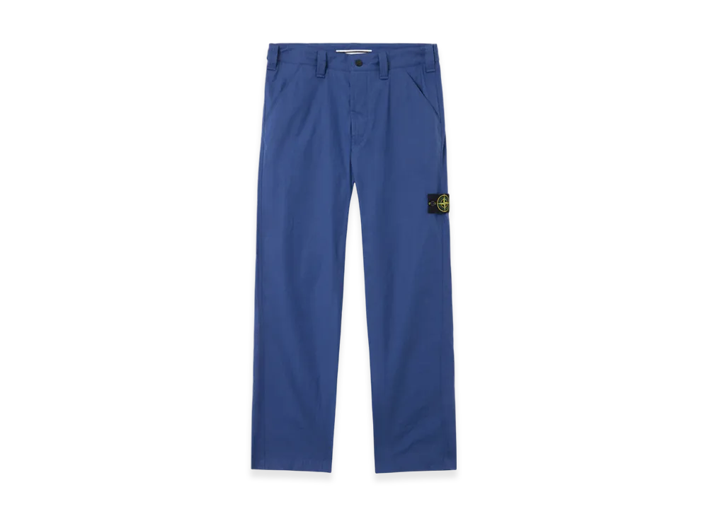 Stone Island 3100015 Supima Cotton Canvas Non-Aqueous Dyeing Technology Regular Fit Chino Trousers with Pockets - 25SS "Marine Blue"