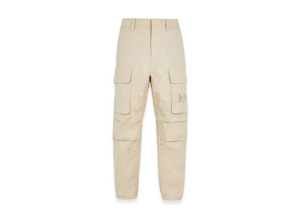 Stone Island 309F1 Weatherproof Cotton Canvas Ghost Piece Loose Fit Cargo Pants - 24SS "Beige"