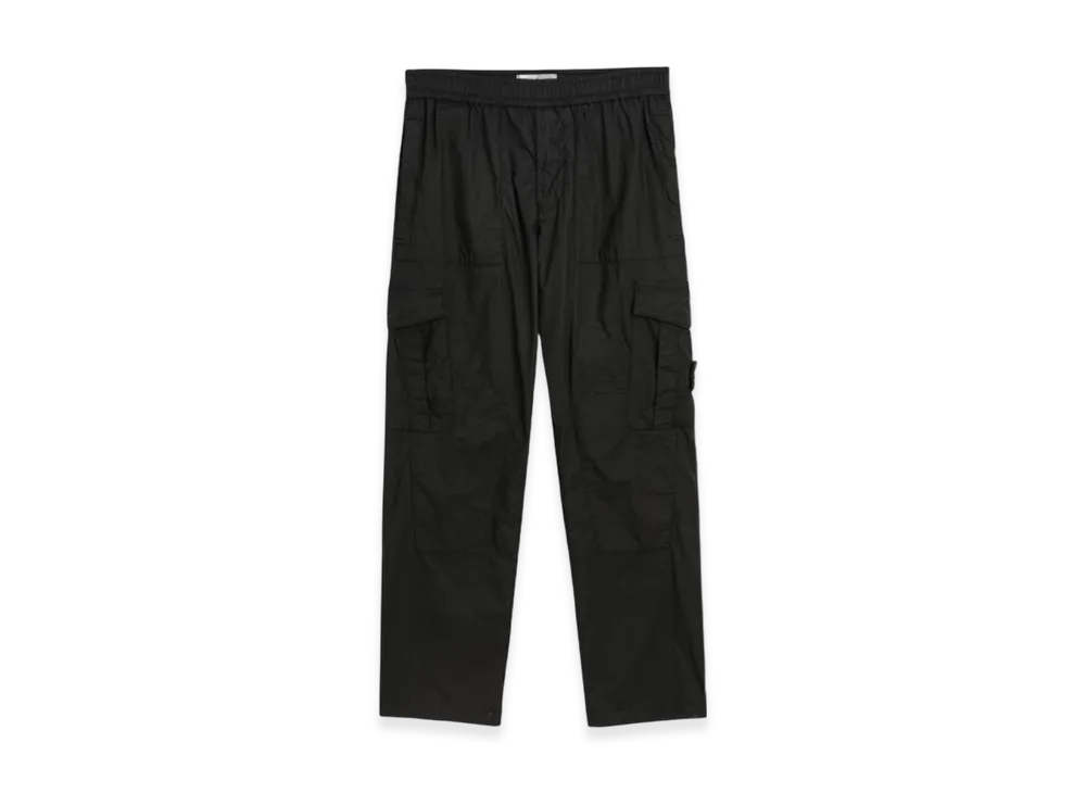 Stone Island 30803 Stretch Cotton Tela Paracadute Garment Dyed Cargo Pants - 23SS "Black"