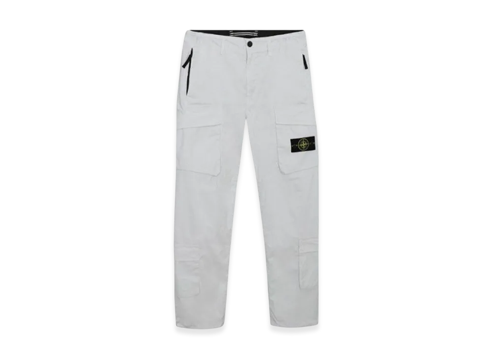 Stone Island 30719 Supima Cotton Twill Stretch-TC Cargo Pants - 22SS "Ice"