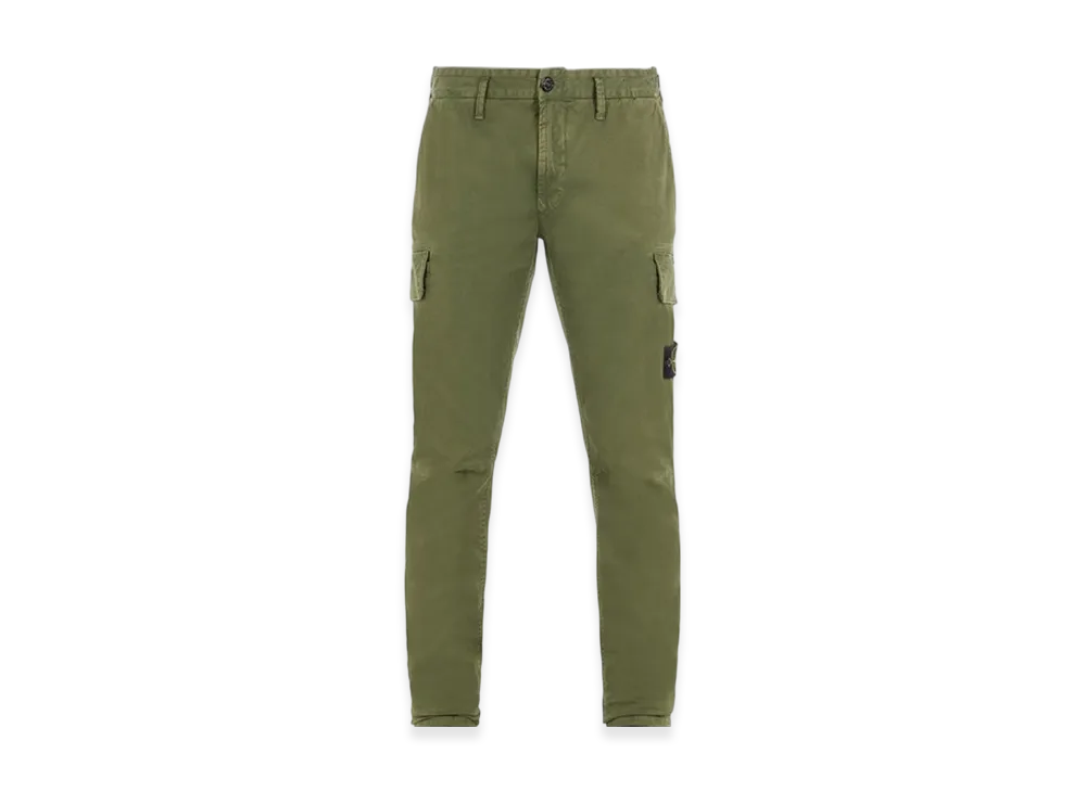 Stone Island 306L1 T.CO+OLD Stretch Broken Twill Cotton Cargo Trousers - 22FW "Olive Green"