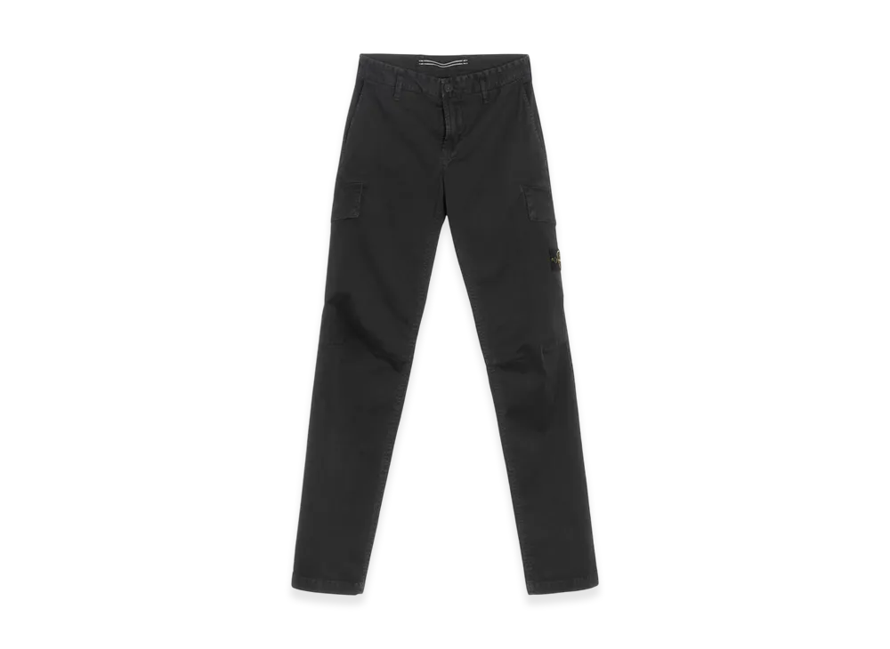 Stone Island 306L1 T.CO+OLD Stretch Broken Twill Cotton Cargo Trousers - 22FW "Black"
