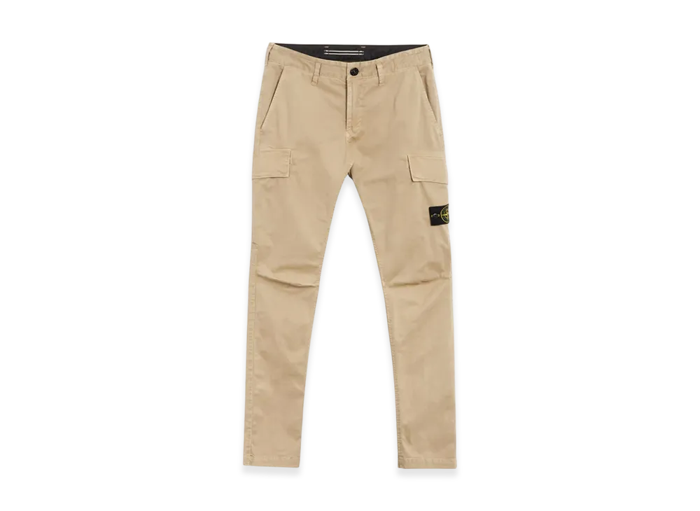 Stone Island 30604 Old Treatment Organic Cotton Stretch Broken Twill Cargo Pants - 24SS "Sand"