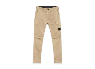 Stone Island 30604 Old Treatment Organic Cotton Stretch Broken Twill Cargo Pants - 24SS "Sand"