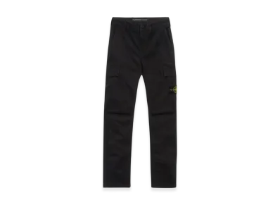 Stone Island 30604 Old Treatment Organic Cotton Stretch Broken Twill Cargo Pants - 24SS "Black"