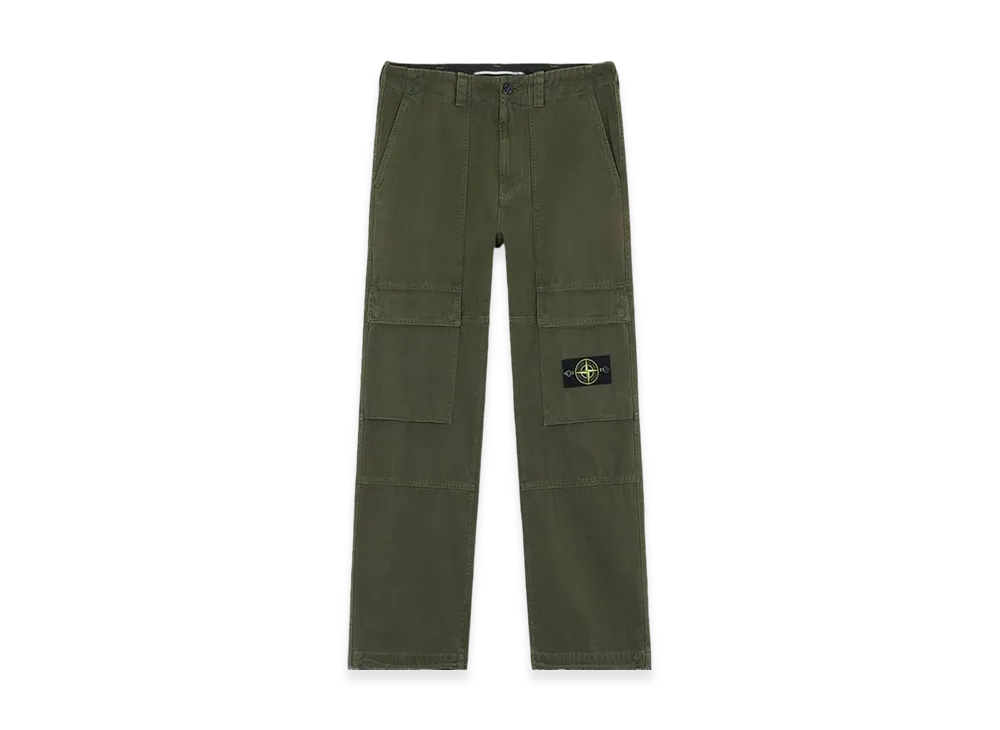 Stone Island 30601 Panama Cotton Old Effect Relaxed Fit Cargo Pants - 24FW "Musk Green"