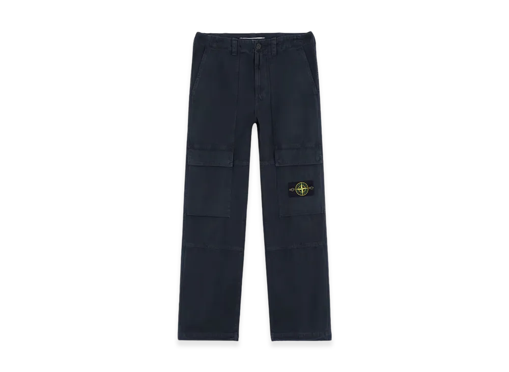 Stone Island 30601 Panama Cotton Old Effect Relaxed Fit Cargo Pants - 24FW "Navy Blue"