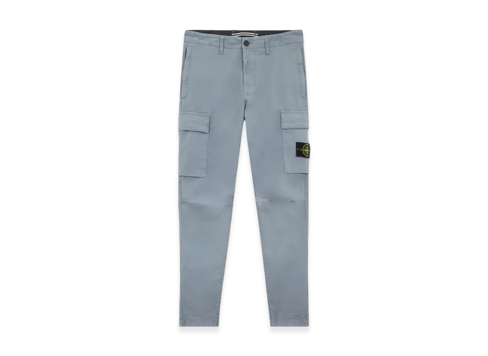 Stone Island 30410 Supima Cotton Twill Stretch-TC Regular Tapered Fit Cargo Pants - 24FW "Green Grey"