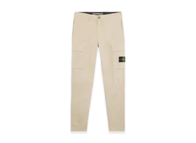 Stone Island 30410 Supima Cotton Twill Stretch TC Regular Tapered Fit Cargo Pants - 24FW "Off White"