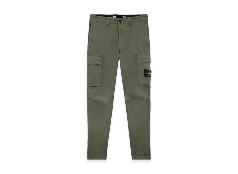 Stone Island 30410 Supima Cotton Twill Stretch TC Regular Tapered Fit Cargo Pants - 24FW "Musk Green"