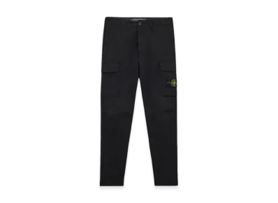 Stone Island 30410 Supima Cotton Twill Stretch-TC Regular Tapered Fit Cargo Pants - 24FW "Black"