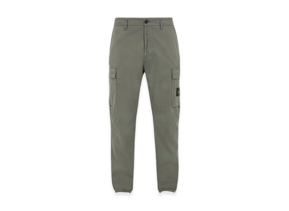 Stone Island 30410 Supima Cotton Twill Stretch-TC Regular Fit Cargo Pants - 24SS "Musk Green"