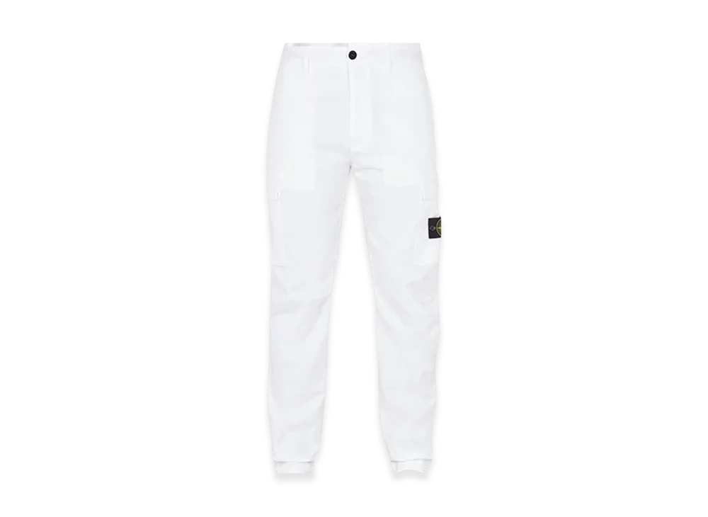 Stone Island 30410 Supima Cotton Twill Stretch-TC Regular Fit Cargo Pants - 24SS "White"
