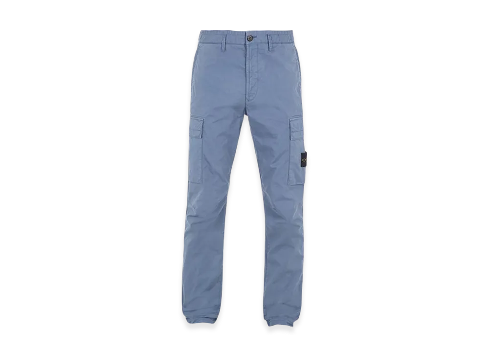 Stone Island 30410 Supima Cotton Twill Stretch-TC Regular Fit Cargo Pants - 24SS "Avio Blue"