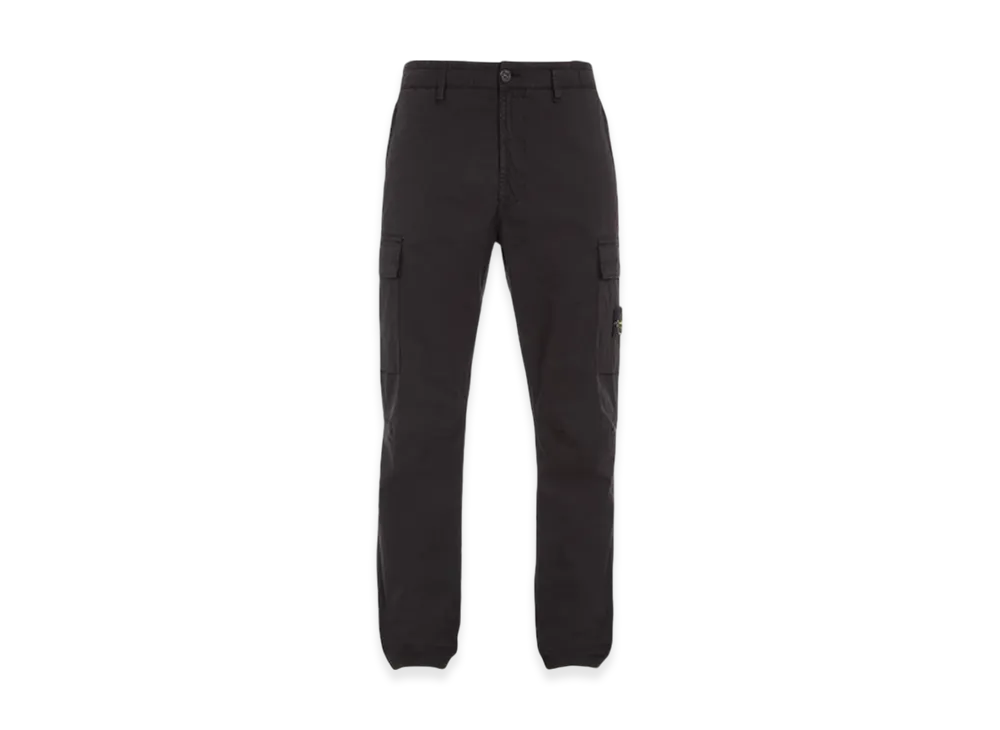 Stone Island 30410 Supima Cotton Twill Stretch-TC Regular Fit Cargo Pants - 24SS "Black"