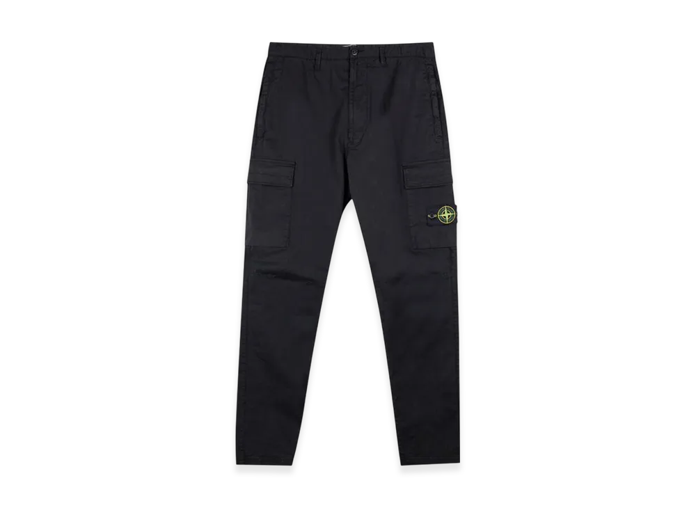 Stone Island 30410 Supima Cotton Twill Stretch-TC Regular Fit Cargo Pants - 24SS "Black"