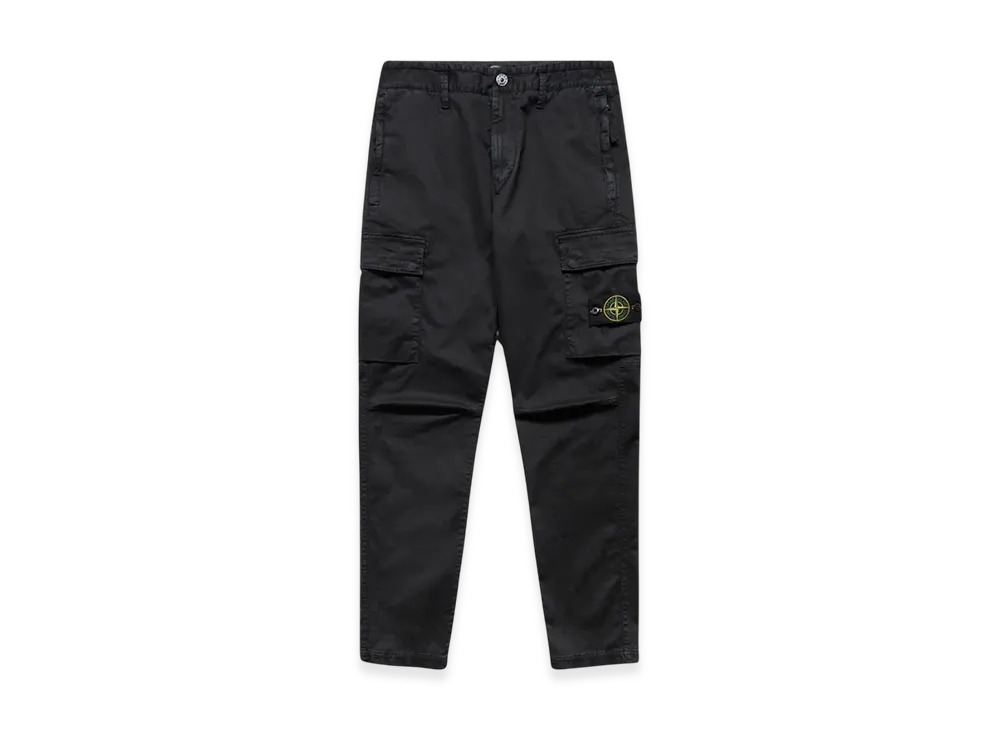 Stone Island 30404 Stretch Broken Twill Garment Dyed Old Treatment Cargo Pants - 22SS "Black"