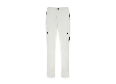 Stone Island 303WA Brushed Cotton Canvas Garment Dyed Cargo Pants - 23SS "White"