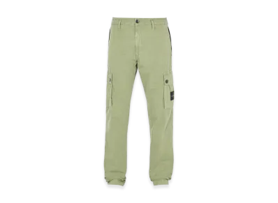 Stone Island 303WA Brushed Cotton Canvas Garment Dyed Cargo Pants - 23SS "Sage Green"