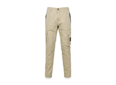 Stone Island 303WA Brushed Cotton Canvas Garment Dyed Cargo Pants - 22SS "Beige"