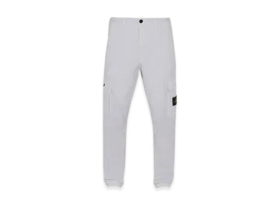 Stone Island 303WA Brushed Cotton Canvas Garment Dyed Cargo Pants - 22SS "White"
