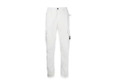 Stone Island 303WA Brushed Cotton Canvas Garment Dyed Cargo Pants - 22SS "Ice"