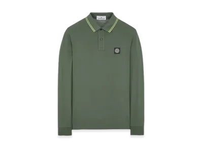 Stone Island 2SL18 Stretch Organic Pique Long-Sleeve Polo - 24SS "Avio Blue"