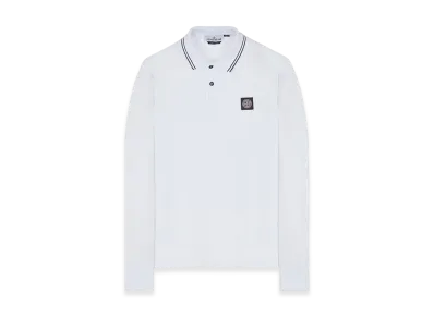 Stone Island 2SL18 Long Sleeve Stretch Cotton Pique Polo Shirt - 23FW "White"