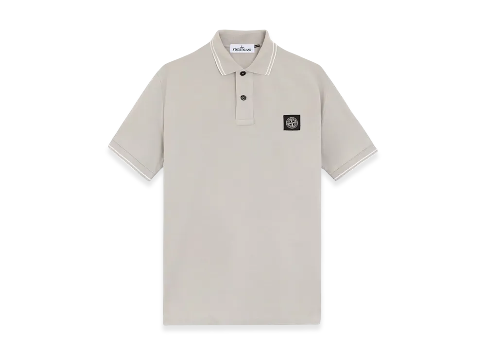 Stone Island 2Sc18 Stretch Organic Cotton Pique Slim Fit Short-Sleeve Polo Shirt - 24FW "Grey"