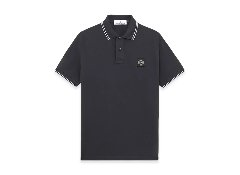 Stone Island 2SC18 Stretch Organic Cotton Pique Slim Fit S/S Polo Shirt - 24FW "Navy Blue"