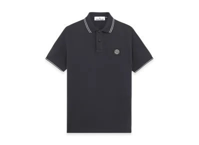 Stone Island 2SC18 Stretch Organic Cotton Pique Slim Fit S/S Polo Shirt - 24FW "Navy Blue"