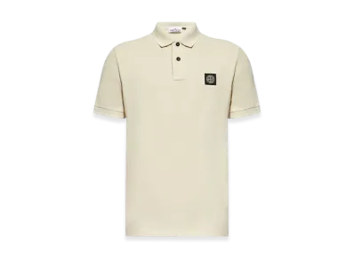 Stone Island 2SC18 Stretch Organic Cotton Pique Slim Fit S/S Polo Shirt - 24FW "Off White"