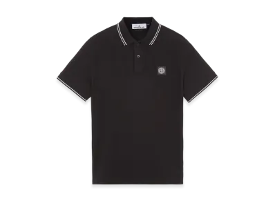 Stone Island 2SC18 Stretch Cotton Pique Short Sleeve Polo Shirt - 23FW "Black"