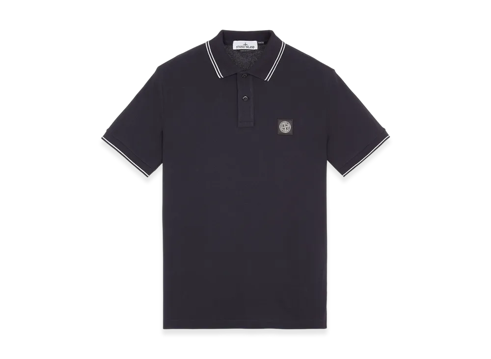 Stone Island 2SC18 Stretch Cotton Pique Short Sleeve Polo Shirt - 23FW "Navy Blue"