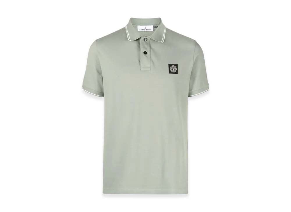 Stone Island 2SC18 Stretch Cotton Pique Short Sleeve Polo Shirt - 23FW "Sage Green"